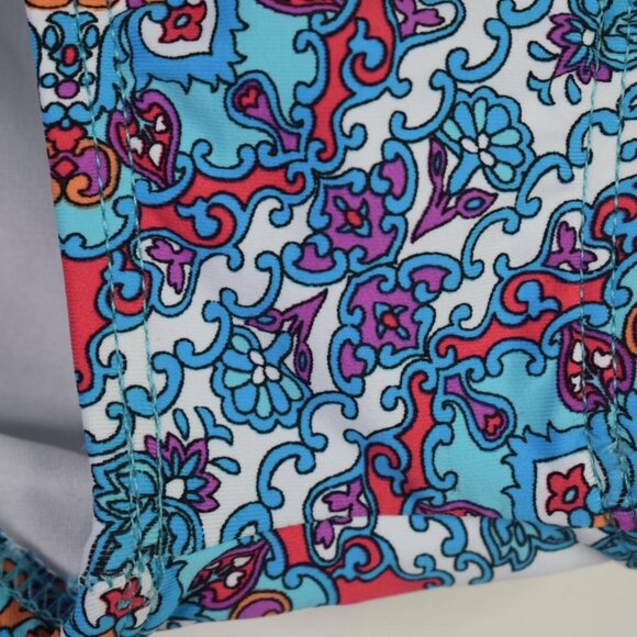 Athena Swim Bottoms 6 Womens Multicolor Swimwear Boho Ruffle Paisley Print - Picture 2 of 9